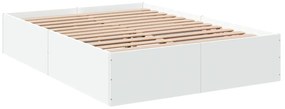 Estrutura de cama 140x190 cm derivados de madeira branco