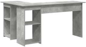 Secretário de Computador Cinza-Concreto Cinza concreto