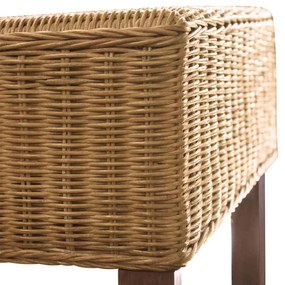 Cadeiras de jantar 4 pcs vime genuíno castanho