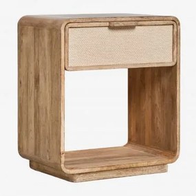 Mesinha De Cabeceira 40x30 Cm Em Madeira De Manga, Mdf E Juta Abrams Madeira De Manga - Sklum