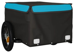Reboque para bicicleta 30 kg ferro azul e cinza
