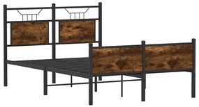Estrutura de cama s/ colchão derivados madeira carvalho fumado