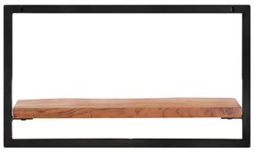 Prateleiras de parede 2 pcs 60x25x35 cm acácia maciça e aço