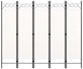 Divisória de quarto com 5 painéis 200x180 cm branco