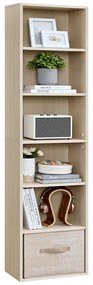 Estante de 6 prateleiras 24 x 40 x 178,5 cm bege natural