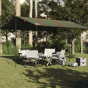 vidaXL Lona de campismo 451x420 cm impermeável verde azeitona