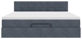 Estrutura de cama otomana com colchão 180x200cm cinzento escuro