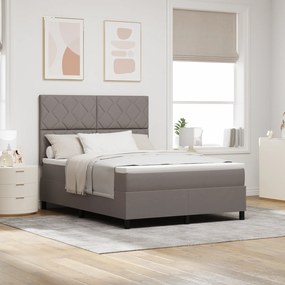 vidaXL Cama Box Spring com Colchão Taupe 140x200 cm Tecido