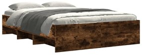 Estrutura de cama s/ colchão derivados madeira carvalho fumado