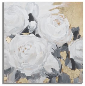 PINTURA SOBRE TELA FLOR BRANCA -A- 90X3,7X90 CM