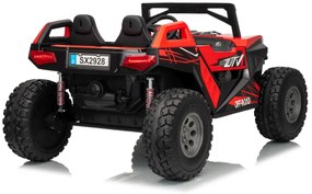 Buggy elétrico para Crianças 24V 2 Lugares RTR Monster Speed ​​4x4, Rodas Espuma EVA, assento couro ecológico Vermelho