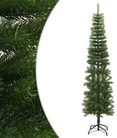 vidaXL Árvore de Natal artificial fina com suporte PE 240 cm