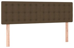 Cama com molas/colchão 140x200 cm tecido castanho-escuro