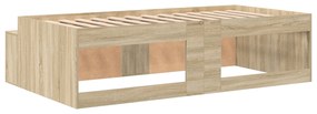Cama com Armazenamento Carvalho Sonoma 90x190 cm