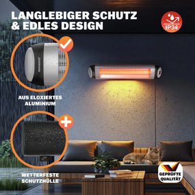 Aquecedor exterior radiante MZH2501 2500W Prata