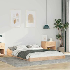 vidaXL Estrutura da Cama Castanho 140 x 190 cm Madeira de pinho maciça