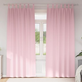 vidaXL Cortinas opacas 2 pcs Rosa Bebê 225 x 140 cm Poliéster