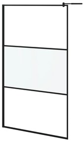 Divisória chuveiro+prateleira 115x195 vidro ESG/alumínio preto