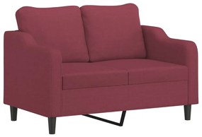 Sofá 2 lug. + almofadas decorativas 120cm tecido vermelho tinto