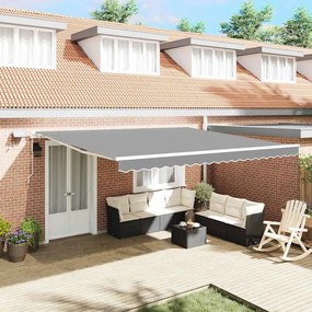 Toldo com Manual Branco 4,5 × 3,5 m Metal