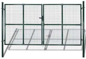 vidaXL Portão de vedação com porta dupla aço revestido a pó