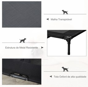 PawHut Cama Elevada para Cães Cama de Animais de Estimação com Malha T