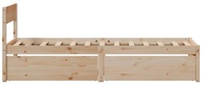 Cama sem colchão 100x200 cm madeira de pinho maciça