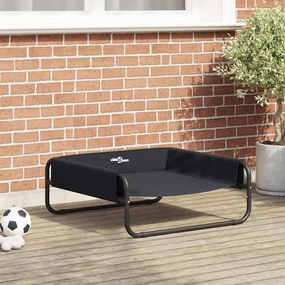 vidaXL Cama Elevada para Cão Preta Tecido Oxford e Aço