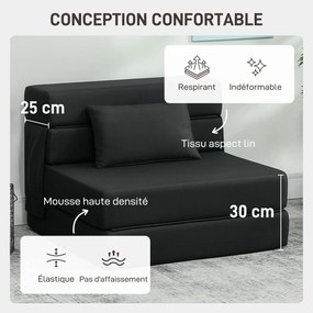 Poltrona chão convertível de 1 lugar, poltrona-cama dobrável, almofada incluída, para convidados, sala de estar, espaços pequenos, capacidade de 120 k