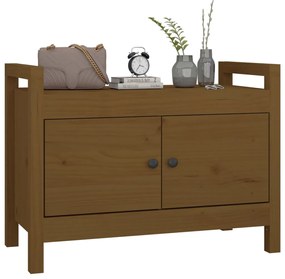 Banco de corredor 80x40x60 cm pinho maciço castanho mel