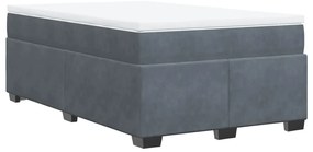Cama boxspring com colchão 120x190 cm veludo cinzento-escuro