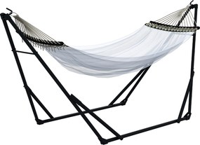 Outsunny Suporte para rede incl. rede, 263 cm x 89 cm x 100 cm, Preto + Branco | Aosom Portugal