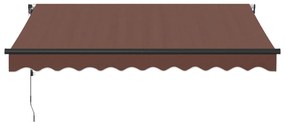 Toldo retrátil automático com luzes LED 300x250 cm castanho