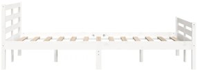 Estrutura de cama 160x200 cm madeira maciça branco