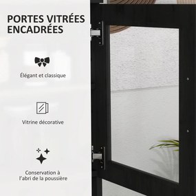 Armário de cozinha  80 x 48 x 170 cm, com 4 portas, gaveta, bancada, prateleiras ajustáveis, preto