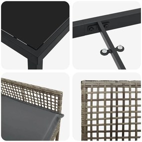 Conjunto de Jantar para Jardim de 5 Peças com Almofadas Rattan Poliést