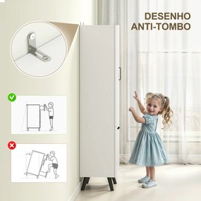 Coluna Casa de Banho Armário Alto Casa de Banho Estreito com 2 Portas e Prateleiras Móvel 35x31,5x144 cm Branco