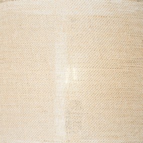Candeeiro de chão rural madeira com abajur linho natural 32 cm - Mels Rústico