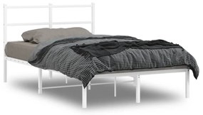 vidaXL Estrutura de cama com cabeceira 120x190 cm metal branco