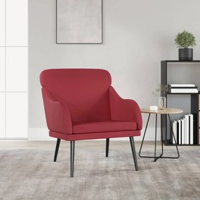 351428 vidaXL Cadeira c/ apoio braços 63x76x80 cm couro artif. vermelho tinto