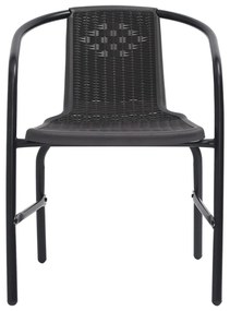 Cadeiras de jardim 8 pcs vime plástico e aço 110 kg