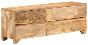 vidaXL Móvel de TV em madeira de mangueira maciça 110x30x40 cm