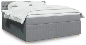 vidaXL Cama com molas/colchão 180x200 cm tecido cinzento-claro