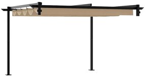 Gazebo Montado na Parede Cinzento-acastanhado 3 x 3 m Aço