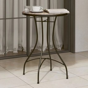 vidaXL Mesa de bistrô em mosaico Ø50x70 cm cerâmica terracota e branco