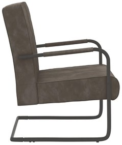 Cadeira cantilever veludo cinzento-claro