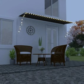 vidaXL Toldo retrátil com LED 400x150 cm antracite