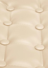 Banco de bar Dublin em couro sintético 62 x 103-123 x 55 cm Creme