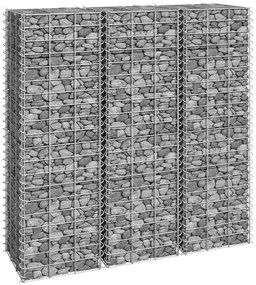 Canteiro/gabião elevado 3 pcs 30x30x100 cm ferro