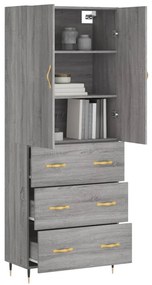 Armário alto 69,5x34x180 cm derivados de madeira sonoma cinza